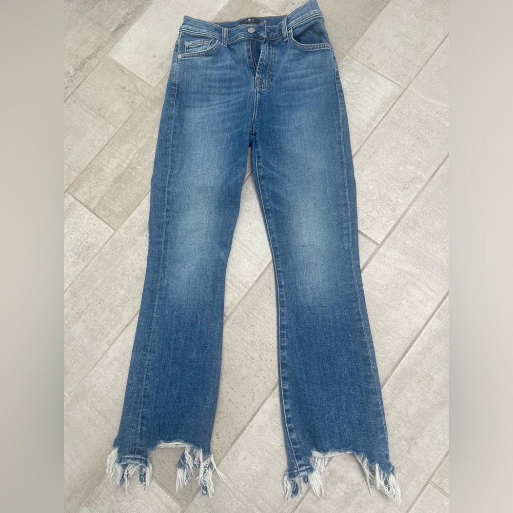 7 for all mankind chewed hem bootcut jeans